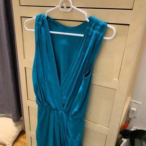 Amanda Uprichard Turquoise Silk Dress